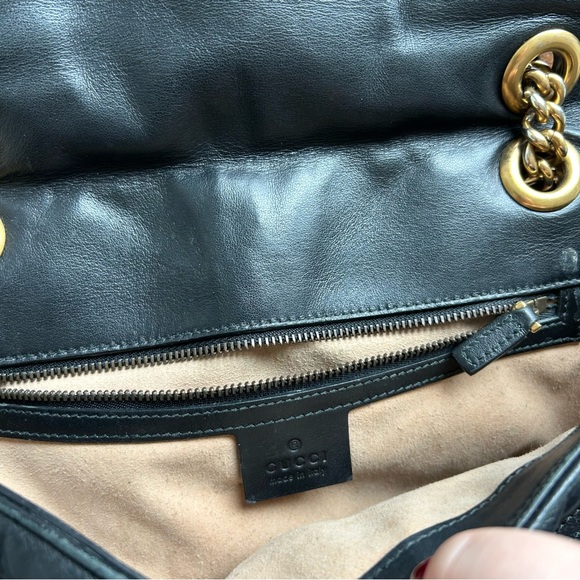Authentic Gucci GG Marmont Small Shoulder Bag Black - Picture 8 of 16